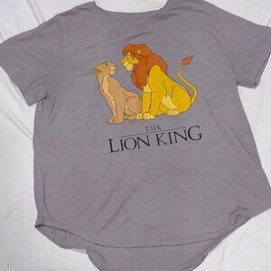 DISNEY LION KING TSHIRT GRAY WITH MUFASA AND SIMBA WOMEN'S SIZE XXL